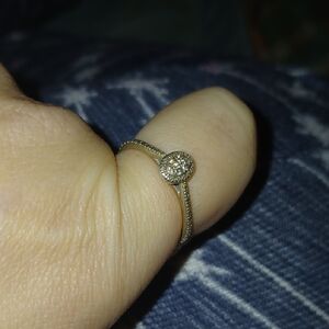 Elegant Silver Ring with Diamond Accent